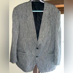 PIERRE BALMAIN SPORTS COAT SIZE R 46 GREY HAND ROLLED SILK INNER LINING
